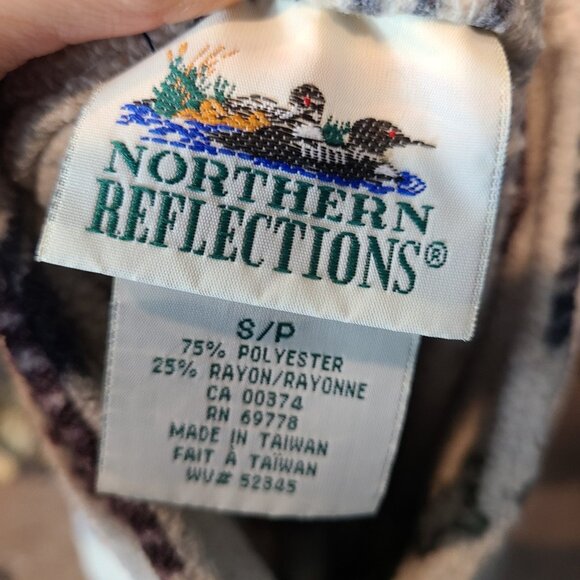 Vtg Northern Reflections Fleece Jacket Nature Cabin Logo Womens Sz Small 90s - Picture 7 of 10